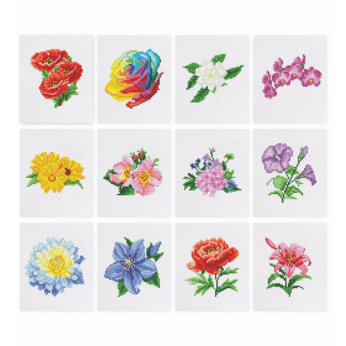 12 Mini Diamond Paintings | Blumen-Set 2.0