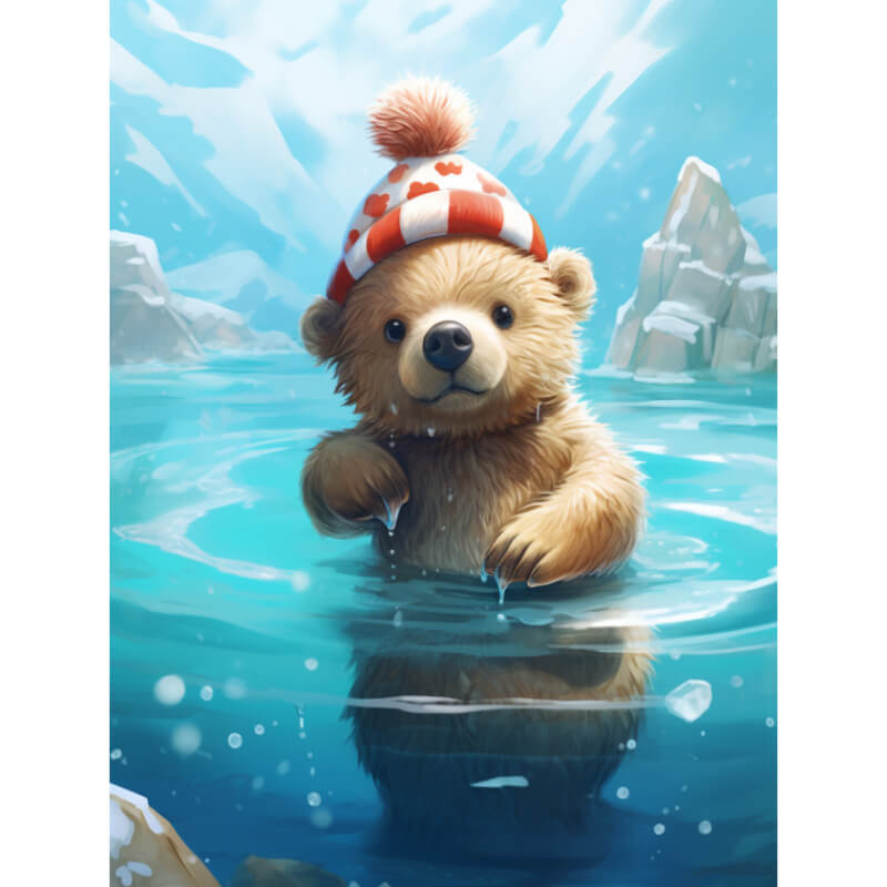 Bär schwimmt im See