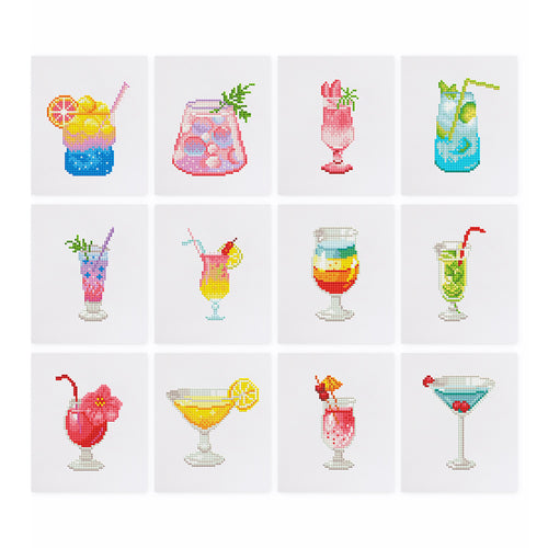 12 Mini Diamond Paintings - Cocktail-Set