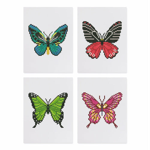 4 Mini Diamond Paintings | Schmetterlings-Set