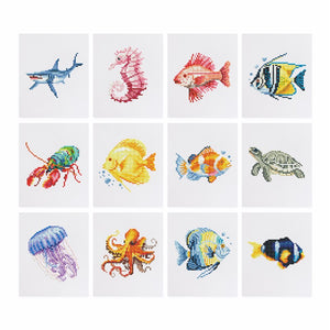 12 Mini Paintings | Fische-Set