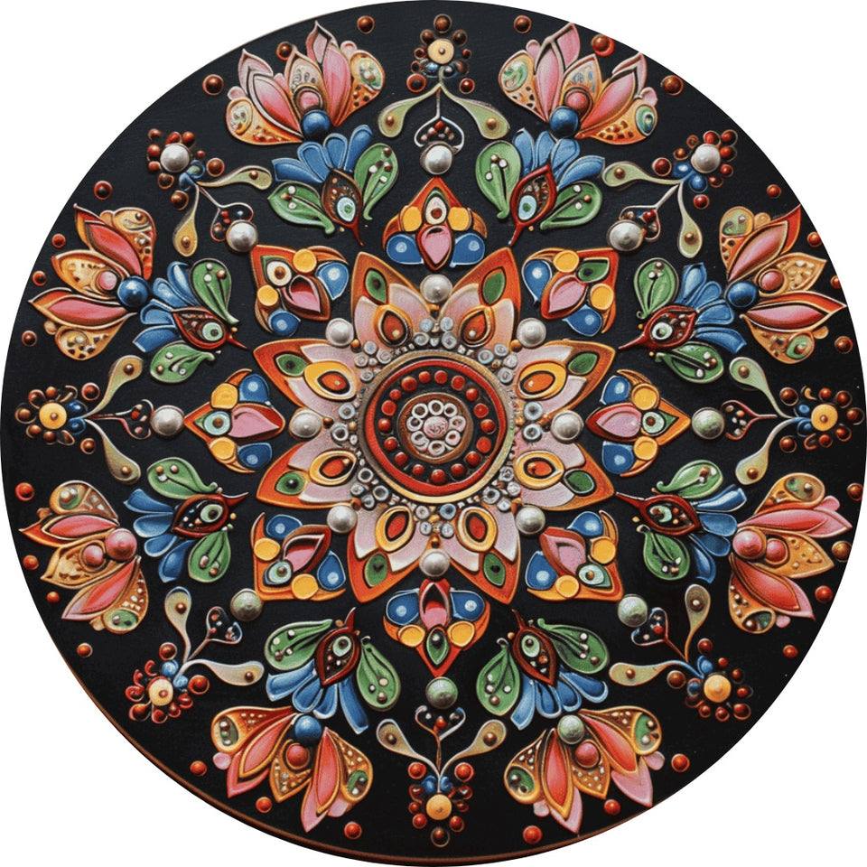 Runde Leinwand – wunderschönes Mandala