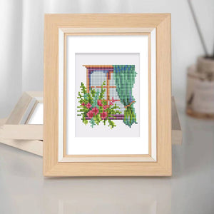 12 Mini Diamond Paintings - Bunte Fenster Set