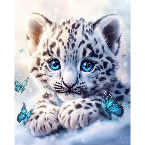 Baby-Leopard mit blauen Augen