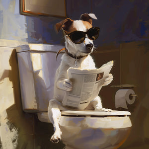 Hund auf Toilette