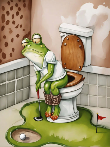 Frosch Auf Der Toilette