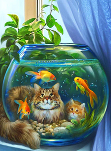 Katzen Im Fischglas | Diamond Painting - Myth Of Asia Deutschland