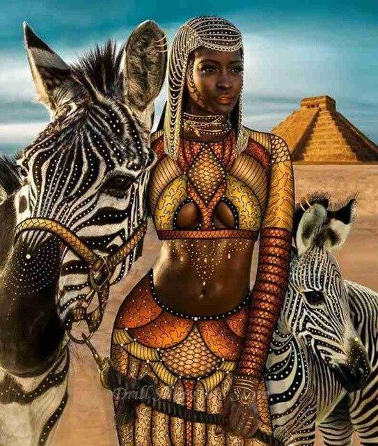 Afrikanische Frau Mit Zebra - Myth Of Asia 